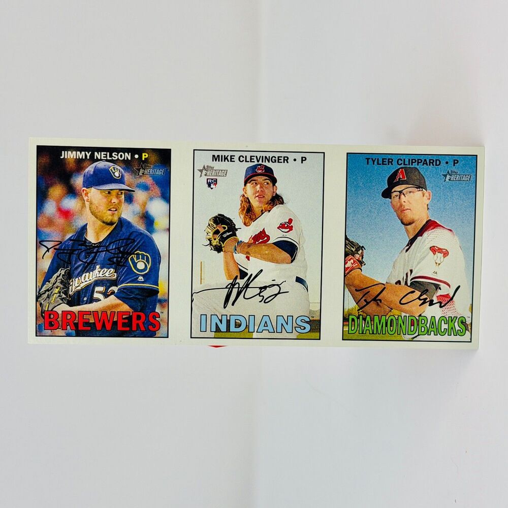 2016 Topps Heritage High Number Ad Panel Box Topper Nelson, Clevinger, Clippard